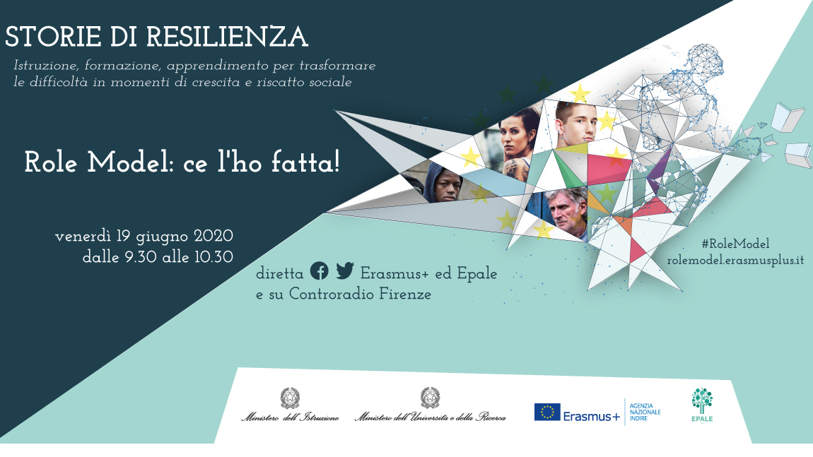 Role Model Erasmusplus Epale 2020 - Iniziativa a cura dell'Agenzia nazionale ERasmus+ Indire. Evento il 19giugno ore 9.30