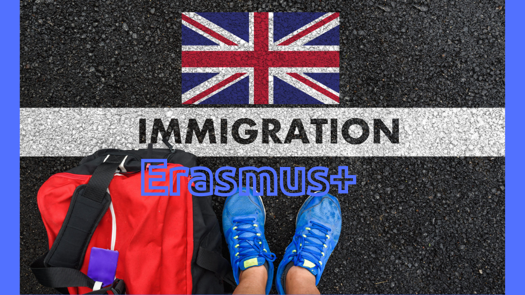 Bandiera UK -zaino rosso e scarpe blu - Erasmus+